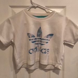 White adidas crop top